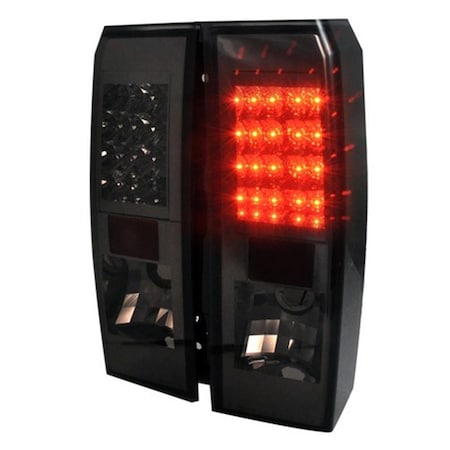 Overtime LED Tail Lights for 05 to 10 Hummer H3; Smoke - 10 x 19 x 25 in. OV686369